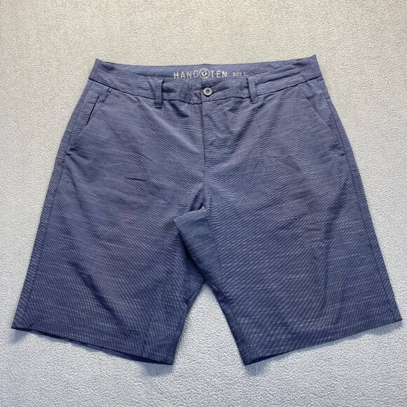 Hang Ten Men’s Hybrid Shorts Size 38, Navy Blue, Flat Front,Drawstring - Picture 1 of 12